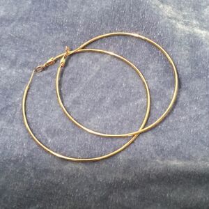 24KT Rose gold plated 3” hoop earrings. NWT